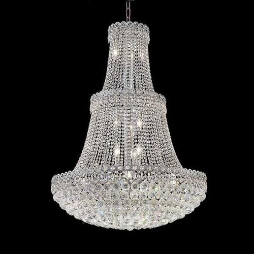 30" Traditional Chrome Empire Crystal Chandelier