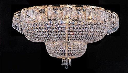 36" Flush French Empire Crystal Chandelier for Low Ceilings