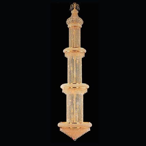 Luxury Empire Long Drop Crystal Chandelier for Narrow Stairwells