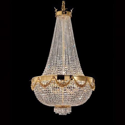 35" Antique French Empire Crystal Chandelier for Living Rooms