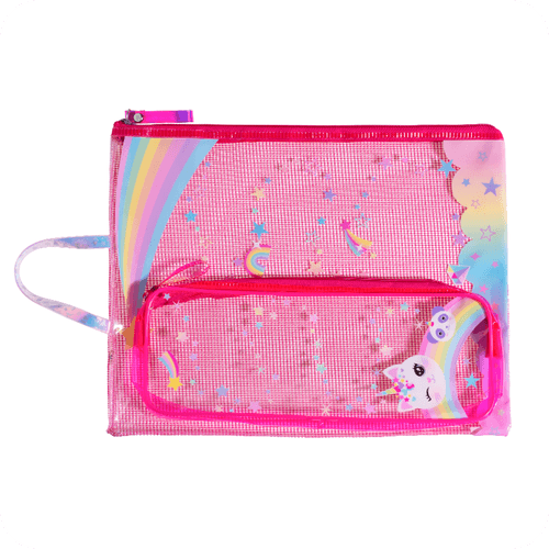MFO-8174 PVC Printed Zipper Bag with Expandable Front Bag