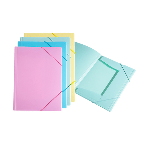 MFO-P-1 / P-MFO-031 PP Pastel Elastic Folder Elastic Map with Color-matched Rope