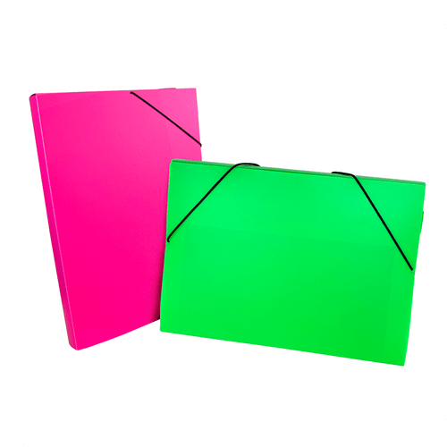 N-MFO-004 Solid Neon Filing Box with Elastic Band