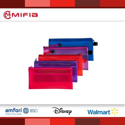 MFO-8160 Bolsa de plástico PVC con cierre de cremallera y bolsillo interior de malla