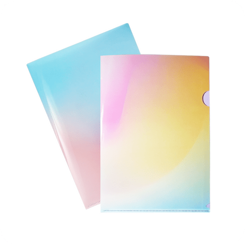 J-MFO-1 Diagonal Textured PP Graduated Color Design L-shape Folder