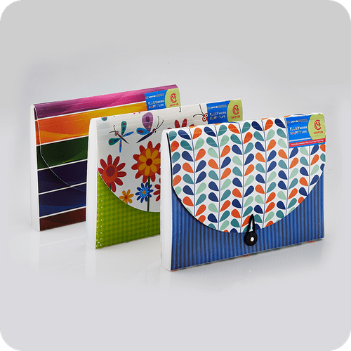 MFO-1131 PP Printed Expanding File with Elastic & Button Closure