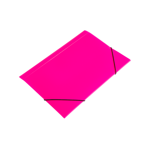 P-1 Pink Plastic 3-Flap File Folder with Elastics
