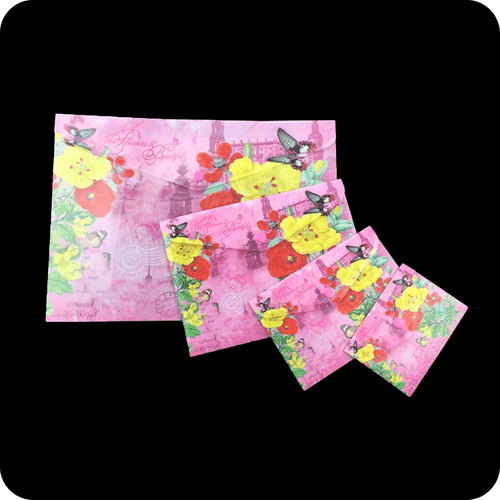 MFO-018PT Versatile PP Printed Envelope Folder Set in 4 Sizes | MIFIA Stationery