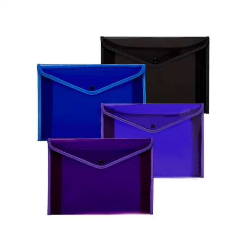 MFO-1016 Set of PP Envelope Folders with Sewing Edge & Diagonal Texture Line | MIFIA Stationery