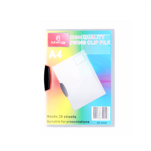 MFO-1077 Transparent Swing Clip File Folders with Name Card Pocket
