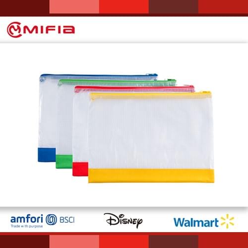 MFO-8227 Bolsa de Malla de PVC (Fondo con Franja de Tela)