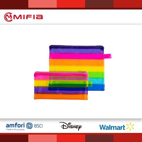 MFO-8129 Bolsa de PVC con cremallera a juego de color