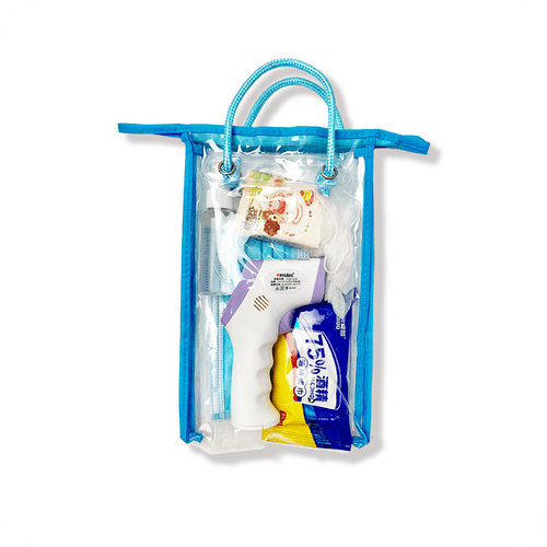 MFO-8259 PVC Large Capacity Zipper Pouch with Sewing with Handle