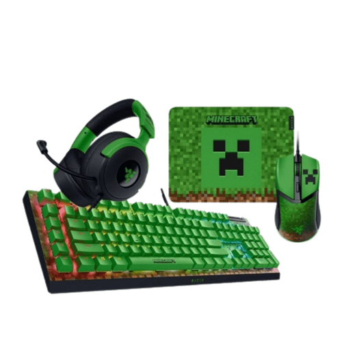 雷蛇Razer 【Minecraft Edition】 有線電競滑鼠 機械式RGB鍵盤 耳機麥克風 滑鼠墊