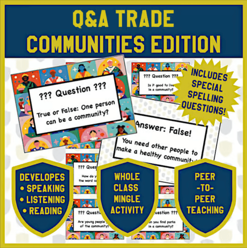 Community - Q&A Trade Cards - Whole Class Mingle Activity