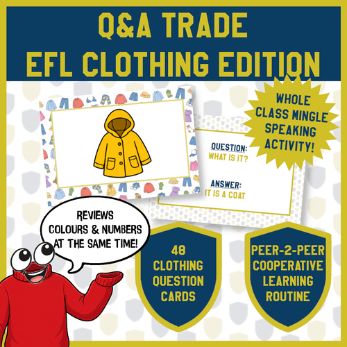 EFL ESL Clothes - Q&A Trade Mingle Activity Question Cards