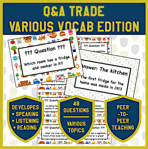 Various Vocabulary - Q&A Trade Cards - Whole Class Mingle Activity