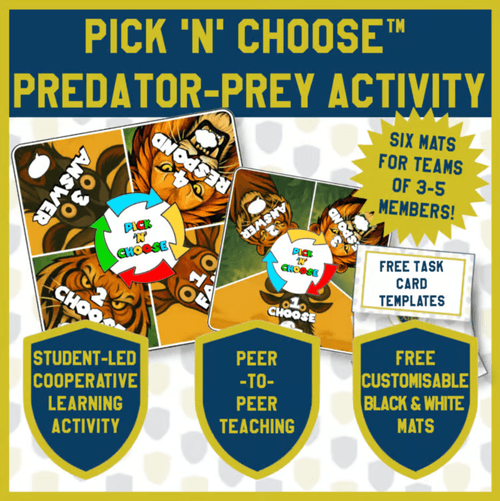 Predator and Prey Edition Pick & Choose™ Activity Mats