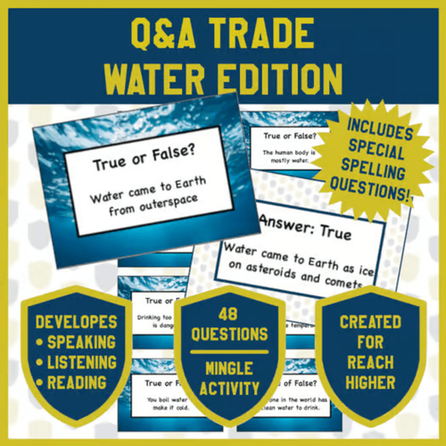 Water Edition - Q&A Trade Cards - Whole Class Mingle Activity