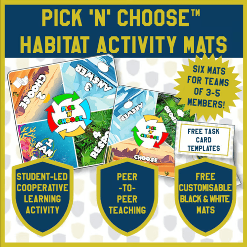 Animal Habitats Edition Pick & Choose™ Activity Mats