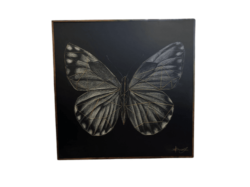 Cuadro Mariposa Hilo Oro