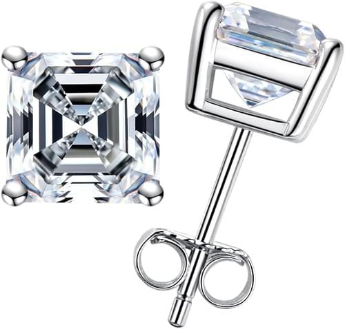 Prestige Asscher Moissanite Studs