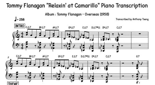 Tommy Flanagan "Relaxin' at Camarillo" Piano Transcription
