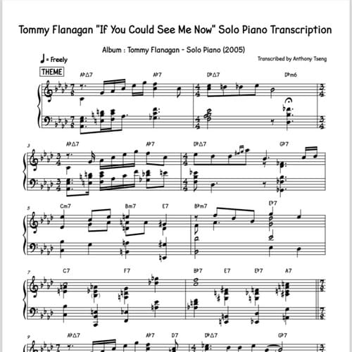 Tommy Flanagan "If You Could See Me Now" Solo Piano Transcription
