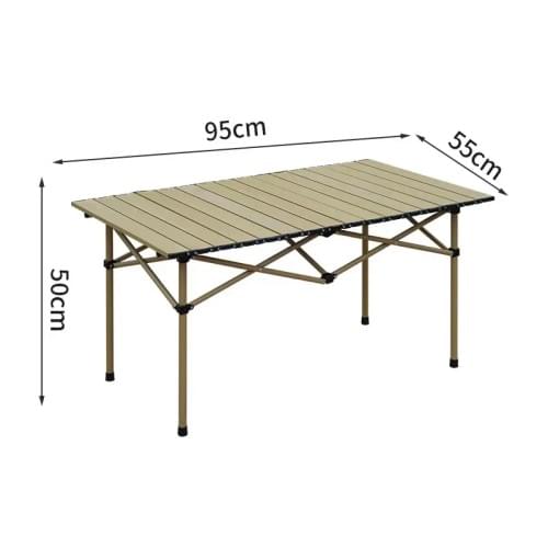Beige foldable outdoor camping party picnic fishing table