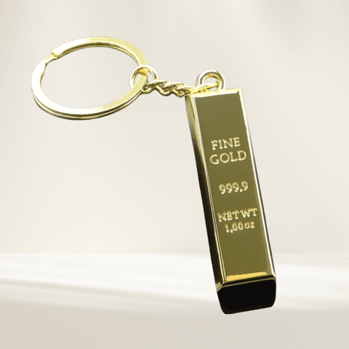 Gold Bar Keychain – Luxe Novelty Edition