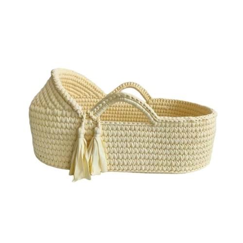 Hand-Woven Natural Fiber Moses Basket