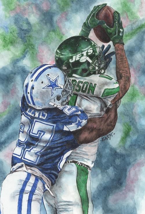 Cowboys-Jets (Original watercolor)