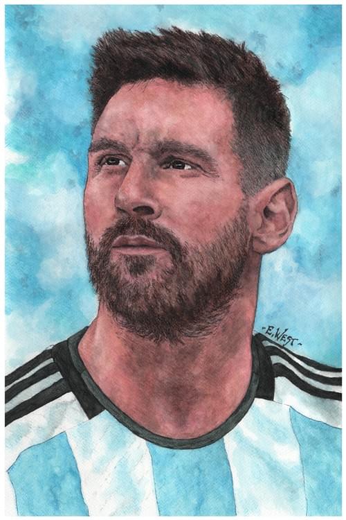 MESSI (Original watercolor)