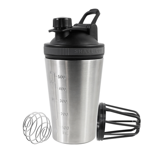 Custom High Quality Double Wall Stainless Steel Thermos Protein Shaker Bottle With String Ball For Protein Mixes