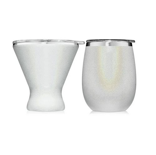 10oz Insulated Vacuum Stainless Steel Margarita Cocktail Martini Glass Tumbler with Lid TINI Tumbler