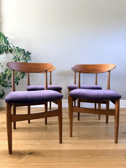 NEW LISTING Jentique 1960s Curved Back Dining Chairs, Set of 4