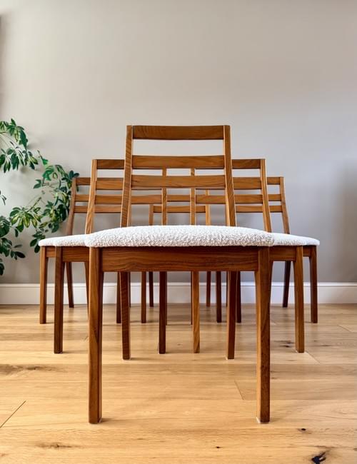 SOLD Nathan Vintage Retro Mid Century Teak Dining Chairs, Set of 6
