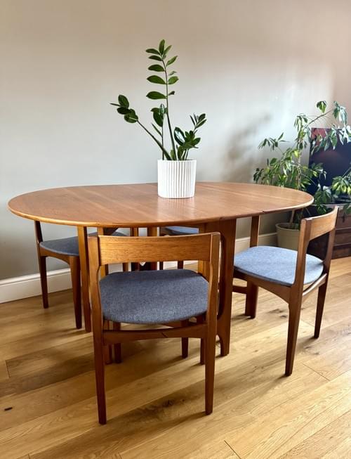NEW LISTING Nathan Set of 4 Curved Dining Chairs & Gate Leg Table by Jentique