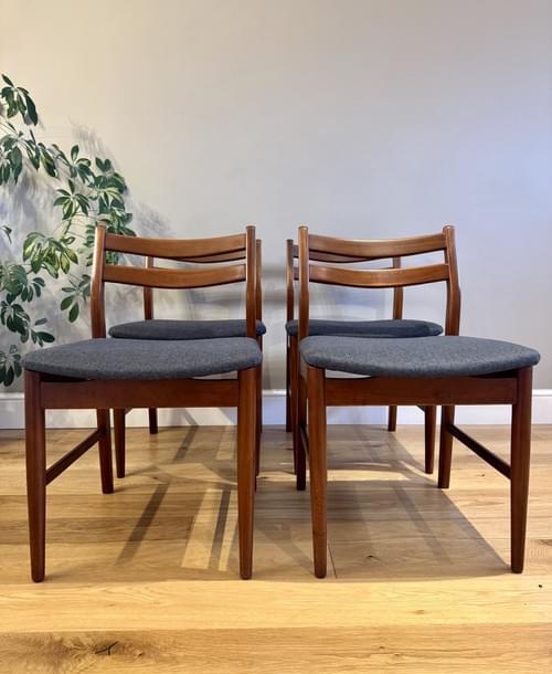 NEW LISTING Jentique 1970s Teak Dining Chairs, Set of 4