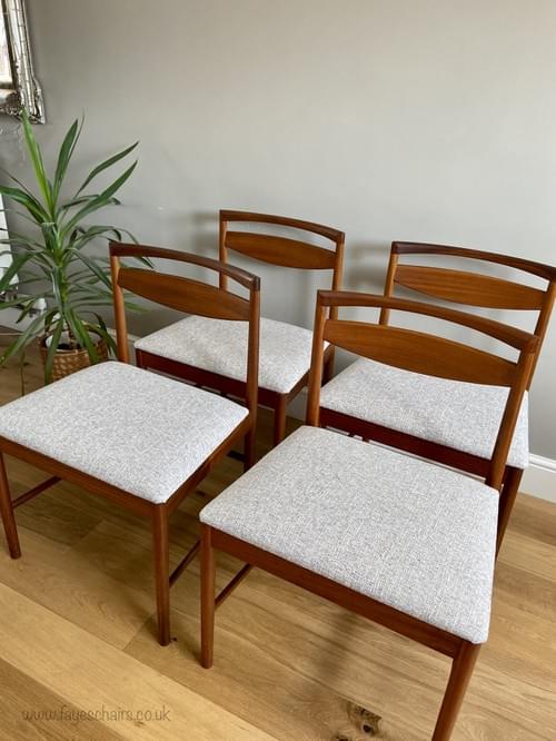 SOLD Set of 4 McIntosh Teak Dining Room Chairs Stamped 1972