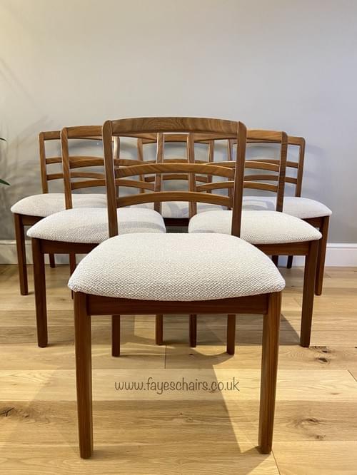 G PLAN Retro Danish Inspired Set of 6 Teak Dining Chairs