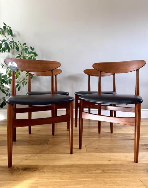NEW LISTING Jentique 1960s Curved Back Dining Chairs, Set of 4