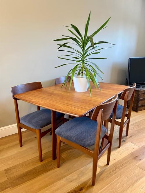 SOLD Retro NATHAN Set of 4 Dining Chairs with G PLAN Teak Drop Leaf Table