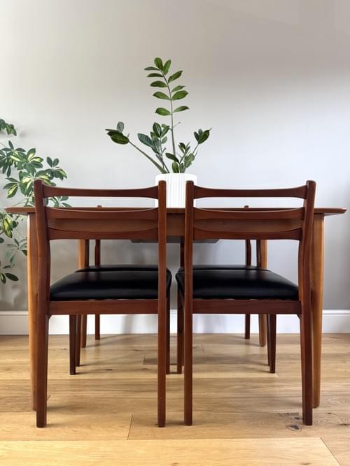 NEW LISTING Jentique 1960s Mid-Century Retro Teak Dining Table and Chairs, Set of 4