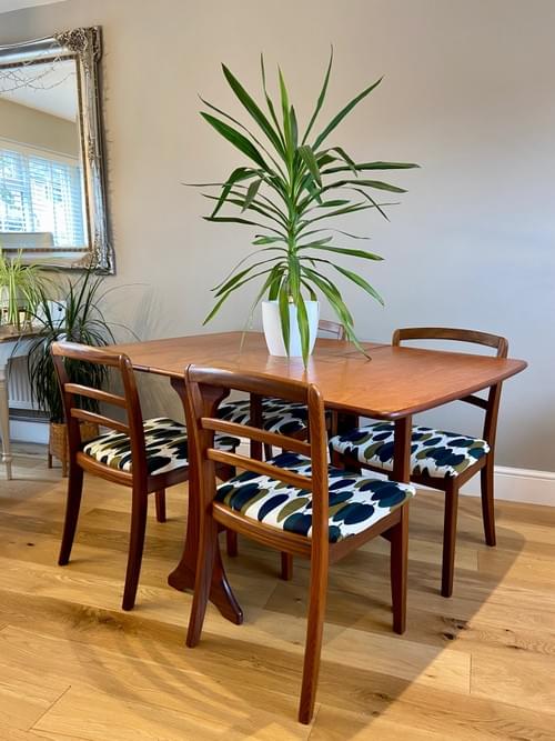SOLD Mid-Century Retro Set of 4 G Plan Dining Chairs and G PLAN Teak Drop Leaf Table