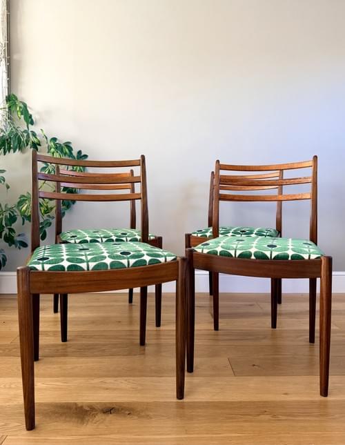 NEW LISTING 1970s G Plan Victor Wilkins Chairs, Set of 4 (2 sets available)