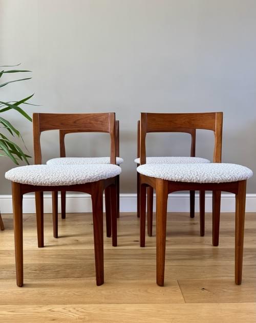 SOLD Vintage Retro Curved Back Dining Chairs by Nathan, Set of 4