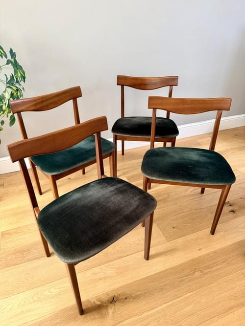 NEW LISTING Teak 1970s Mid-Century Dining Chairs, Set of 4