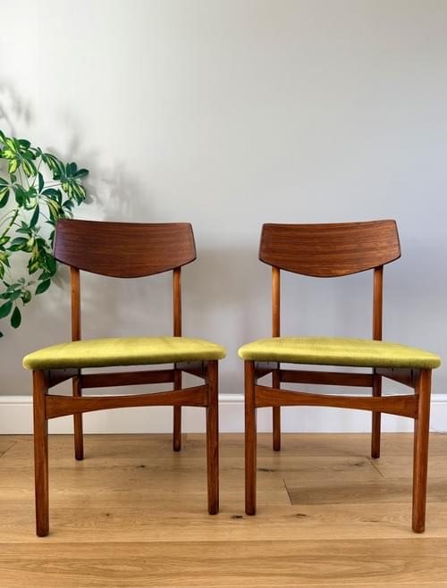 NEW LISTING NATHAN 1960s Teak Mid-Century Dining Chairs, Set of 2