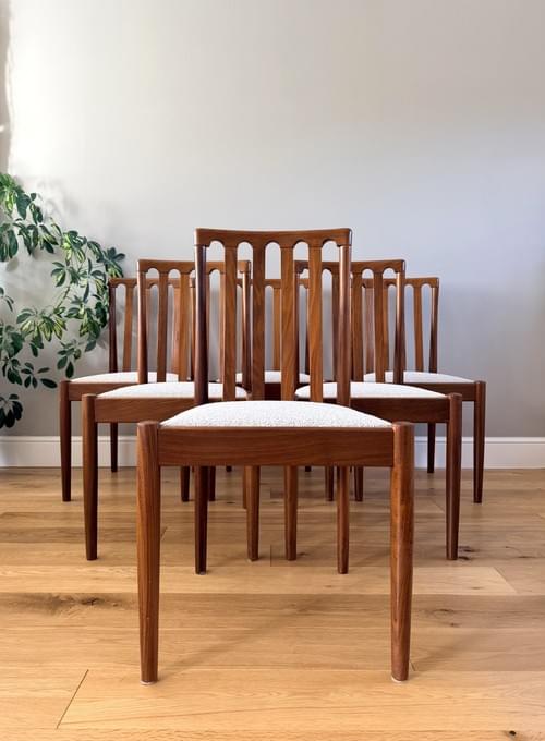 SOLD Meredew 1970s Teak Dining Chairs, Set of 6
